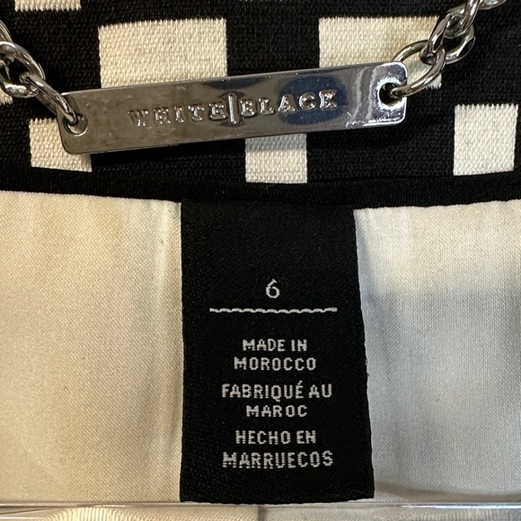 White House Black Market Geo Print Jacquard Topper Women's Size 6 EUC - Picture 2 of 7